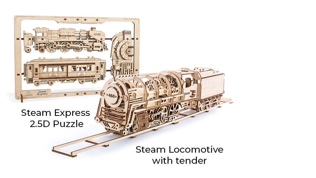 Kit 2 en 1. Train à vapeur